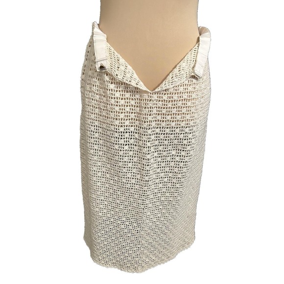 Vintage Cream Handmade Crocheted 2 Piece Top Skirt Dress STUNNING OOAK - Picture 11 of 13